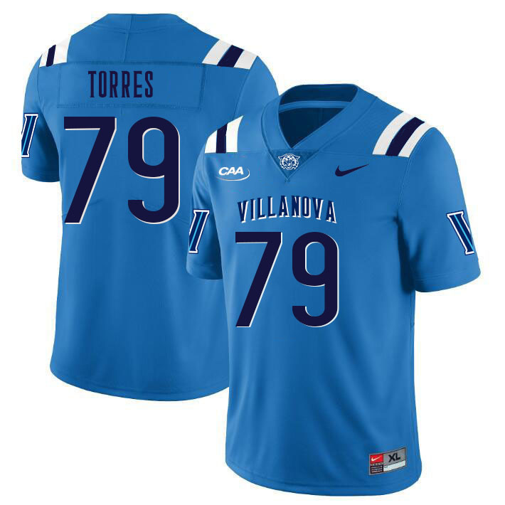 Men #79 Nick Torres Villanova Wildcats College Football Jerseys Stitched Sale-Light Blue - Click Image to Close